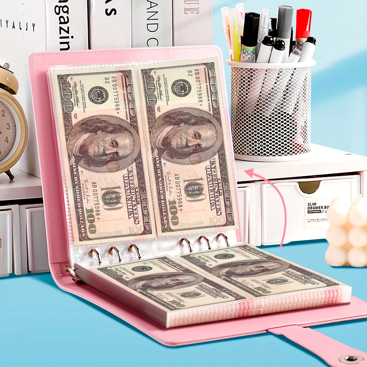 -Budget Binder Save Money Challenge Save Money Binder with Cash Envelope Envelope Save Challenge for Home office schools