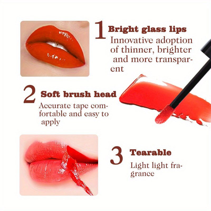Peel Off Lip Stain Kit-4 Colors Tattoo Magic Color Peel Off Lip Tint Long Lasting Waterproof Tear-off Lip Gloss, Highly Pigmented Mini Wine Bottles Peel Reveal Matte Liquid Lipstick, Gift Set for Women