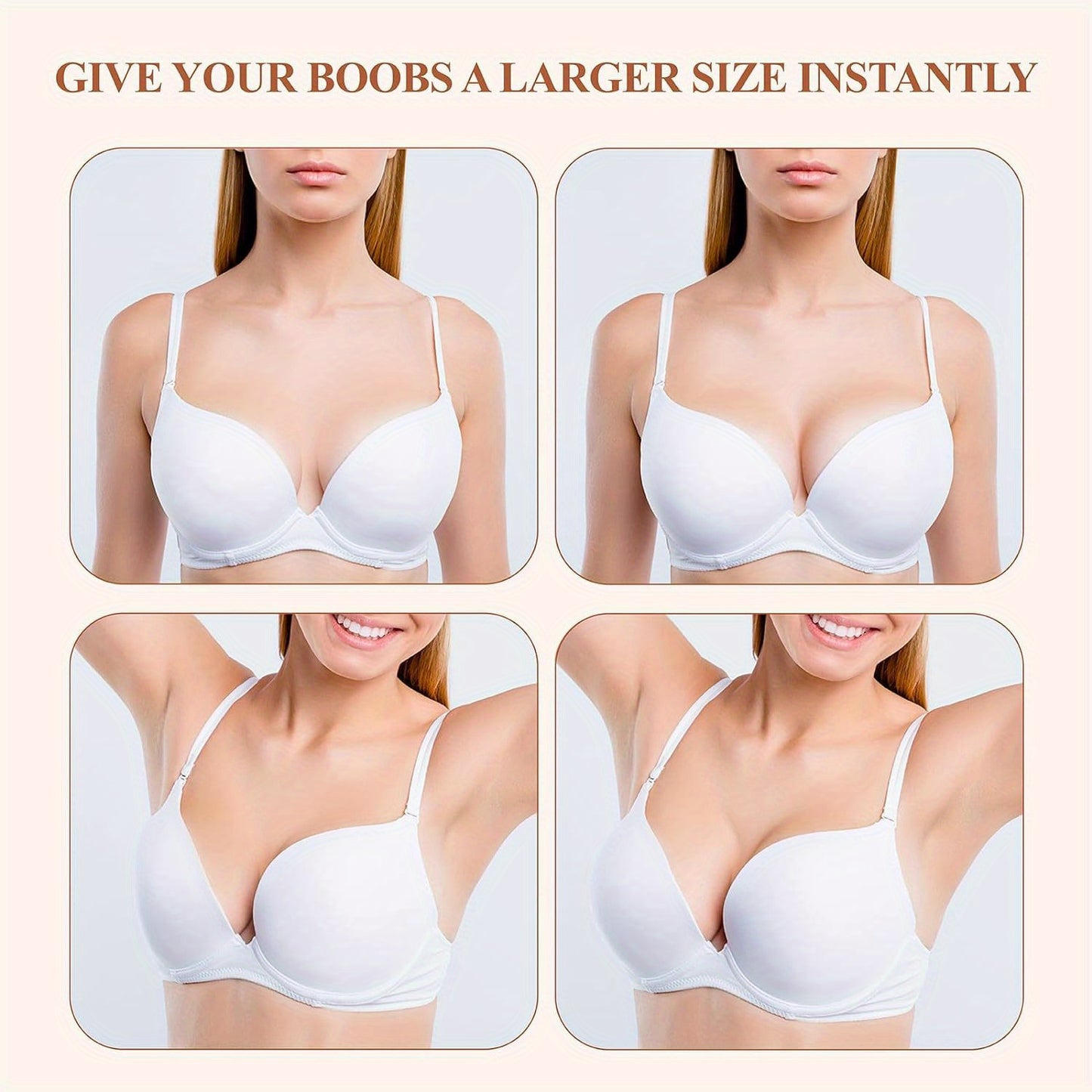 1 Pair Breast Lift Pads, Silicone Adhesive Bra Inserts For Women, Push-Up And Lift, Perfect For Swimsuits, Dresses