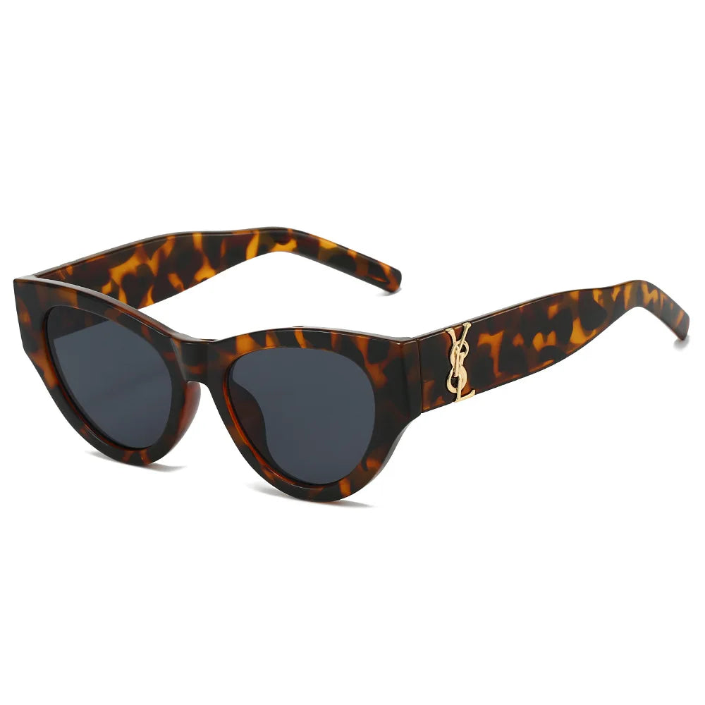 2025Retro Cat Eye Frame Sunglasses Women Black Large Frame Sun Glasses High Quality Brands Sunglss for Ladies Gafas De Sol Mujer