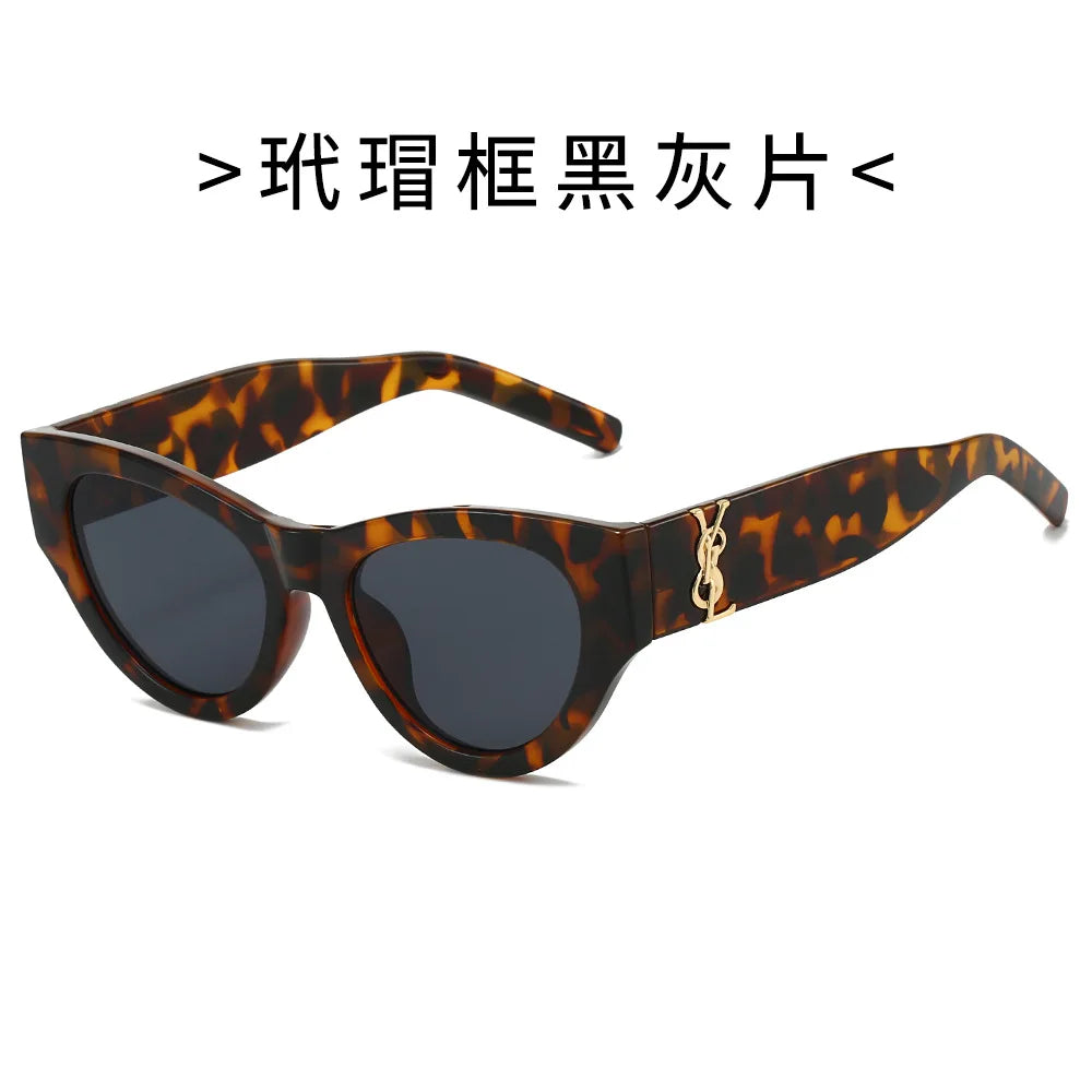 2025Retro Cat Eye Frame Sunglasses Women Black Large Frame Sun Glasses High Quality Brands Sunglss for Ladies Gafas De Sol Mujer