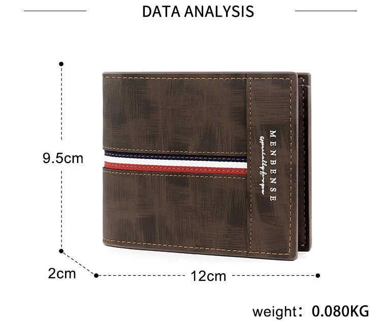 2023 New Short Men Wallets Slim Card Holder Male Purses Luxury PU Leather Coin Pocket High Quality Small Men's Wallet