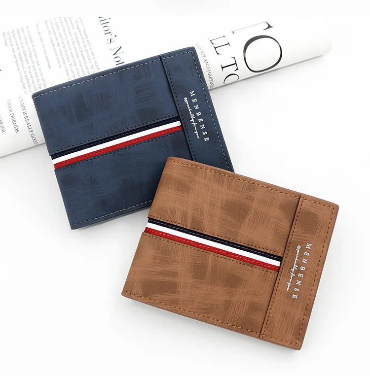 2023 New Short Men Wallets Slim Card Holder Male Purses Luxury PU Leather Coin Pocket High Quality Small Men's Wallet