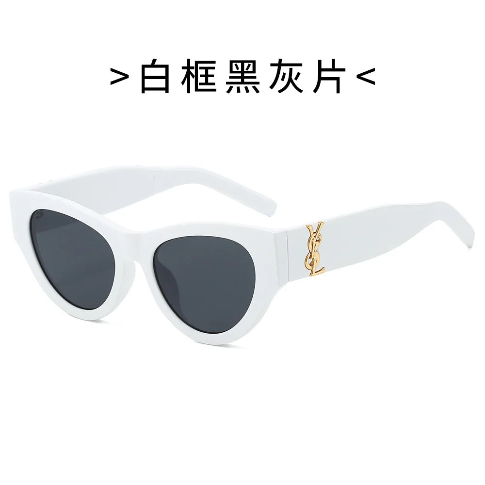 2025Retro Cat Eye Frame Sunglasses Women Black Large Frame Sun Glasses High Quality Brands Sunglss for Ladies Gafas De Sol Mujer