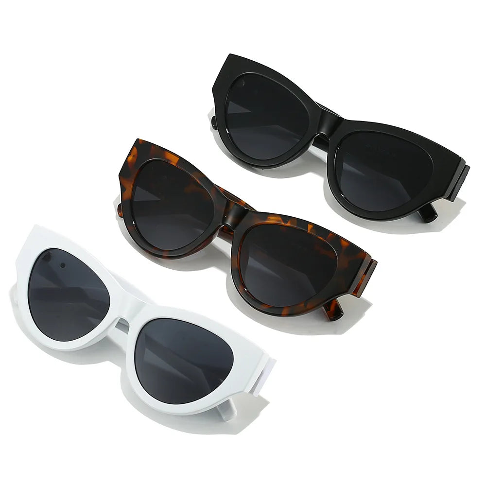 2025Retro Cat Eye Frame Sunglasses Women Black Large Frame Sun Glasses High Quality Brands Sunglss for Ladies Gafas De Sol Mujer