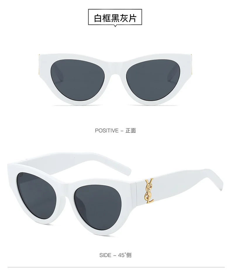 2025Retro Cat Eye Frame Sunglasses Women Black Large Frame Sun Glasses High Quality Brands Sunglss for Ladies Gafas De Sol Mujer