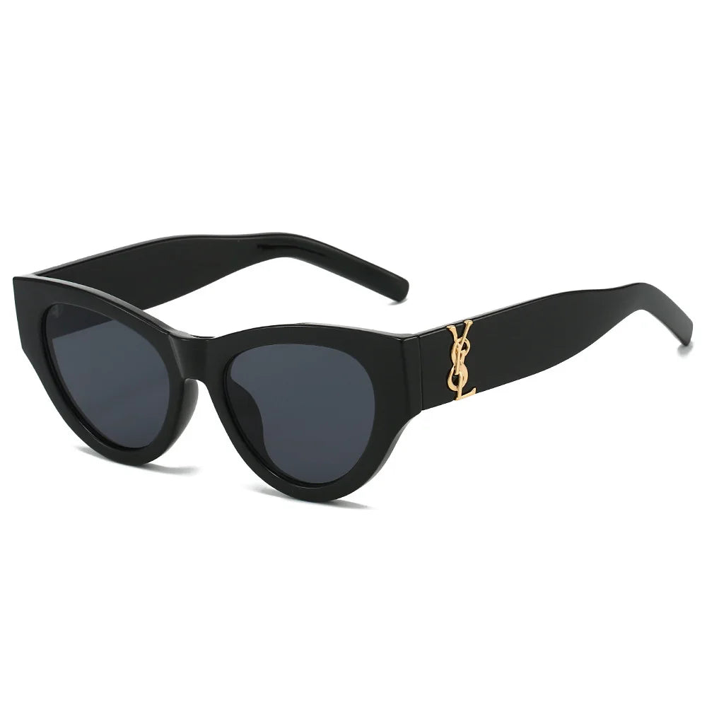 2025Retro Cat Eye Frame Sunglasses Women Black Large Frame Sun Glasses High Quality Brands Sunglss for Ladies Gafas De Sol Mujer