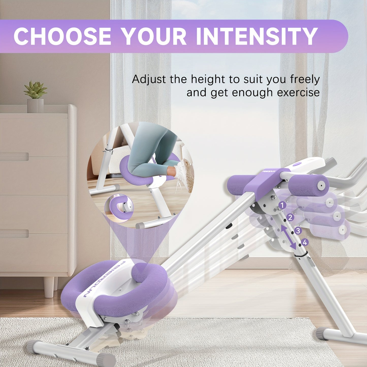 UPGO Ab Workout Equipment, Ab Machine For Home Gym, Foldable Core & Abdominal Exercise Machine, Adjustable Ab Machine Full Body Workout Women Exercise Fitness Equipment, 330lbs Weight Capacity|220lbs Load Capacity Mini Steppe