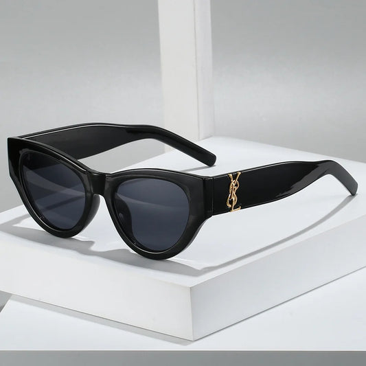 2025Retro Cat Eye Frame Sunglasses Women Black Large Frame Sun Glasses High Quality Brands Sunglss for Ladies Gafas De Sol Mujer