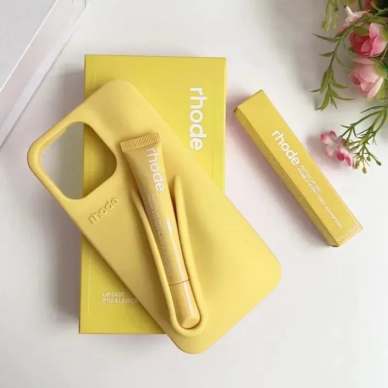 Hot Lemontini Phone Case for IPhone 11 12 13 14 15 16 17 Pro Max Plus 17 Air Lip Gloss Holder Silicone Matte Lipstick with Box