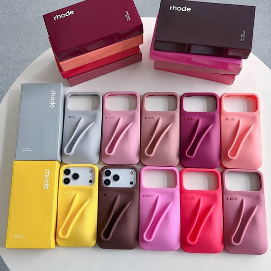 Hot Lemontini Phone Case for IPhone 11 12 13 14 15 16 17 Pro Max Plus 17 Air Lip Gloss Holder Silicone Matte Lipstick with Box