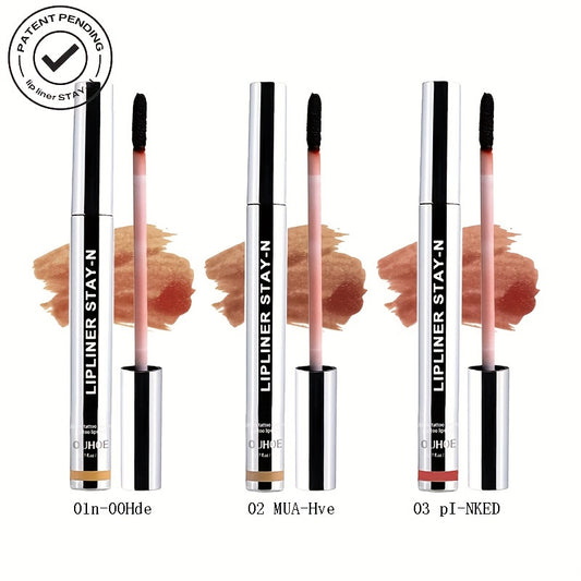 Pack of 3 Lip Liner, Peel Off Lip Liner Tattoo, Peel Off Lip Stain, Long Lasting Lip Stain Peel Off